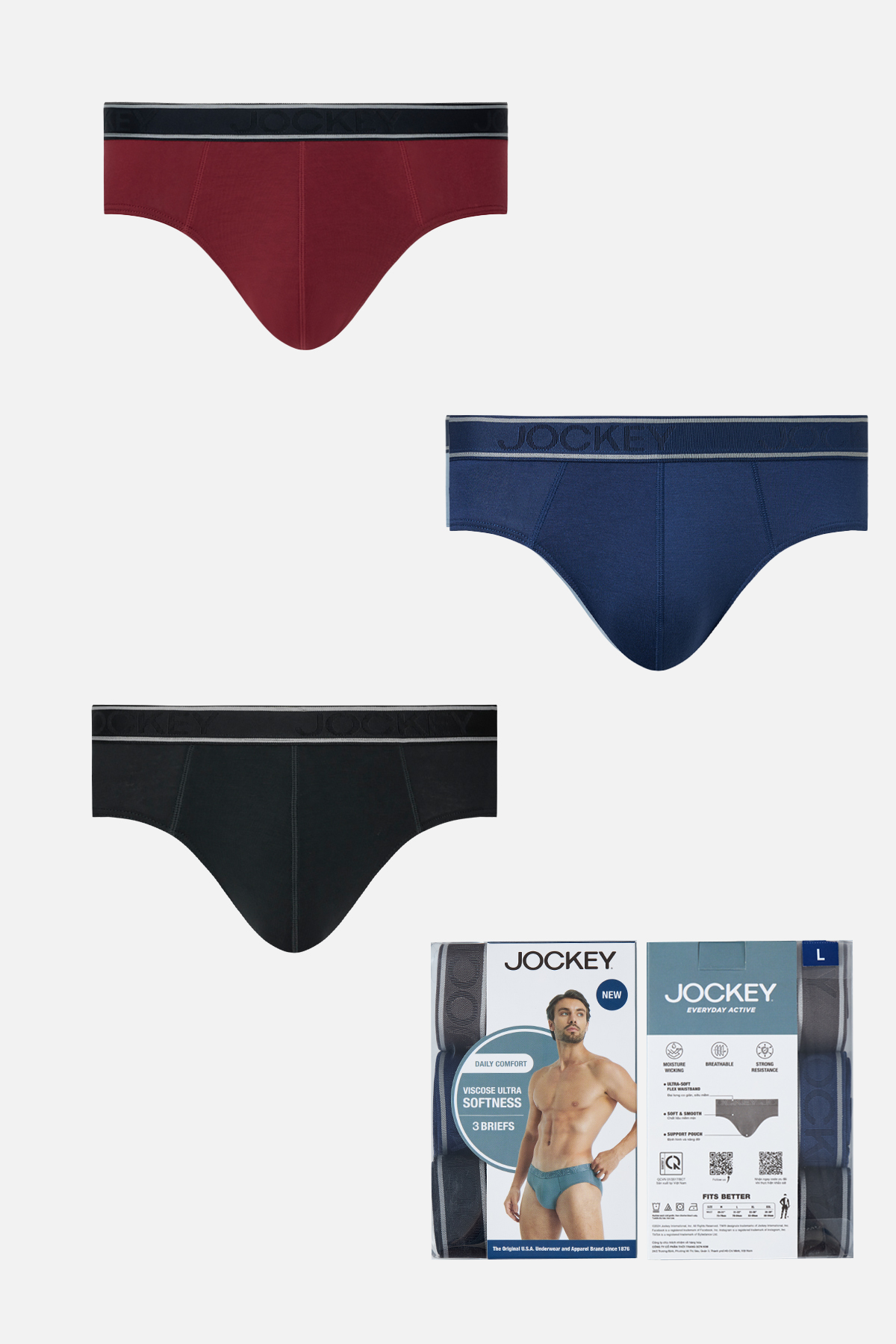 Quần lót nam Jockey Viscose dáng Brief – J4021