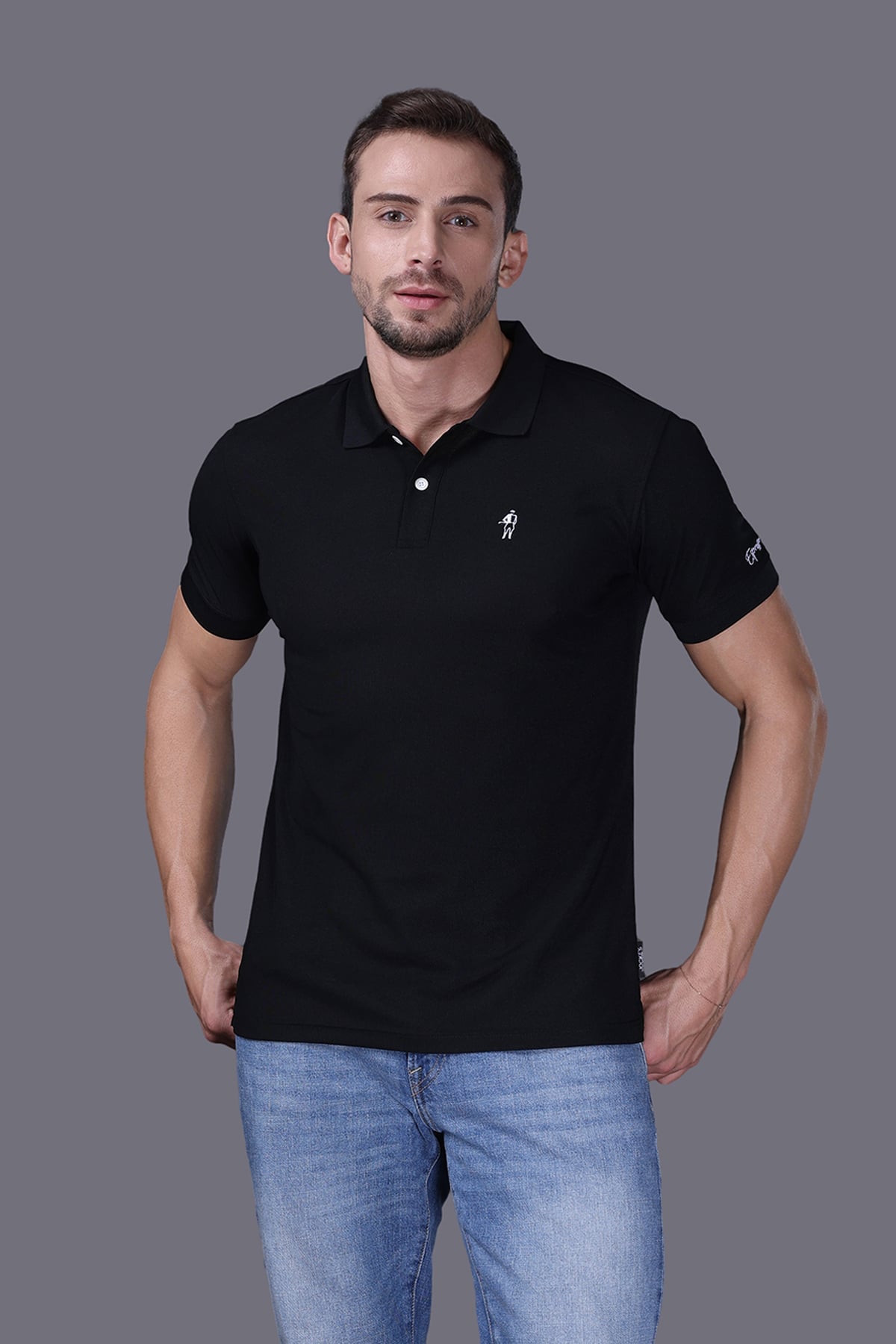 Áo polo nam jockey poly cafe thêu logo full boy - j4027