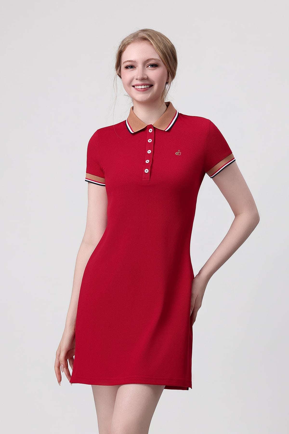 Đầm polo nữ tay ngắn jockey noire - j4132
