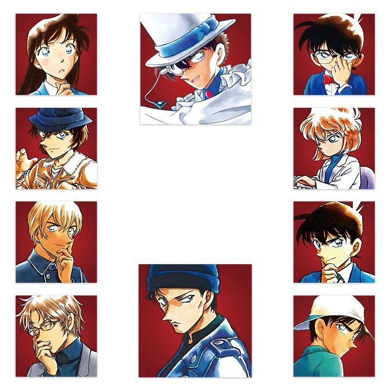 [ Hỏa tốc HCM ] Cuộn 500 sticker hình dán 2.5cm Anime Manga Conan  trang trí mũ bảo hiểm, laptop, sổ