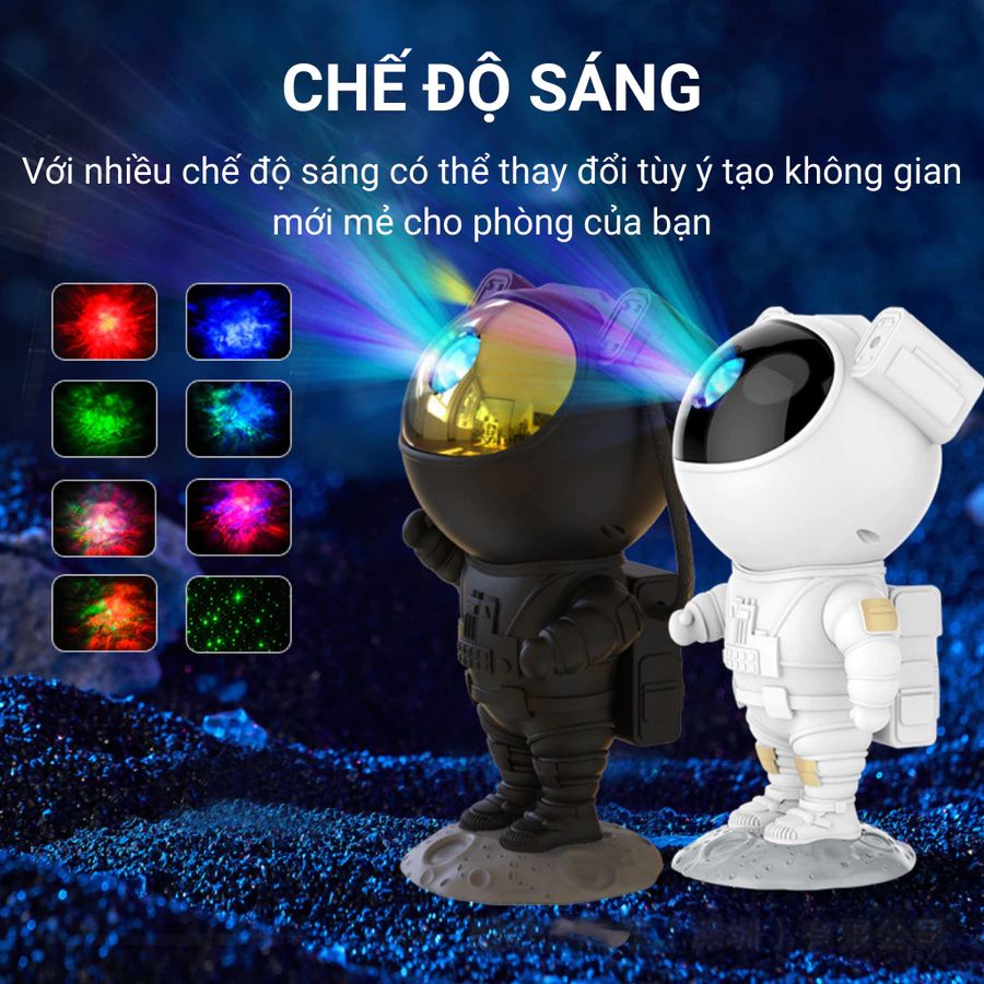 CÓ VIDEO [ Hỏa tốc HCM ] Đèn Phi hành gia GALAXY ngủ chiếu sao giả lập dải thiên hà vũ trụ trang trí