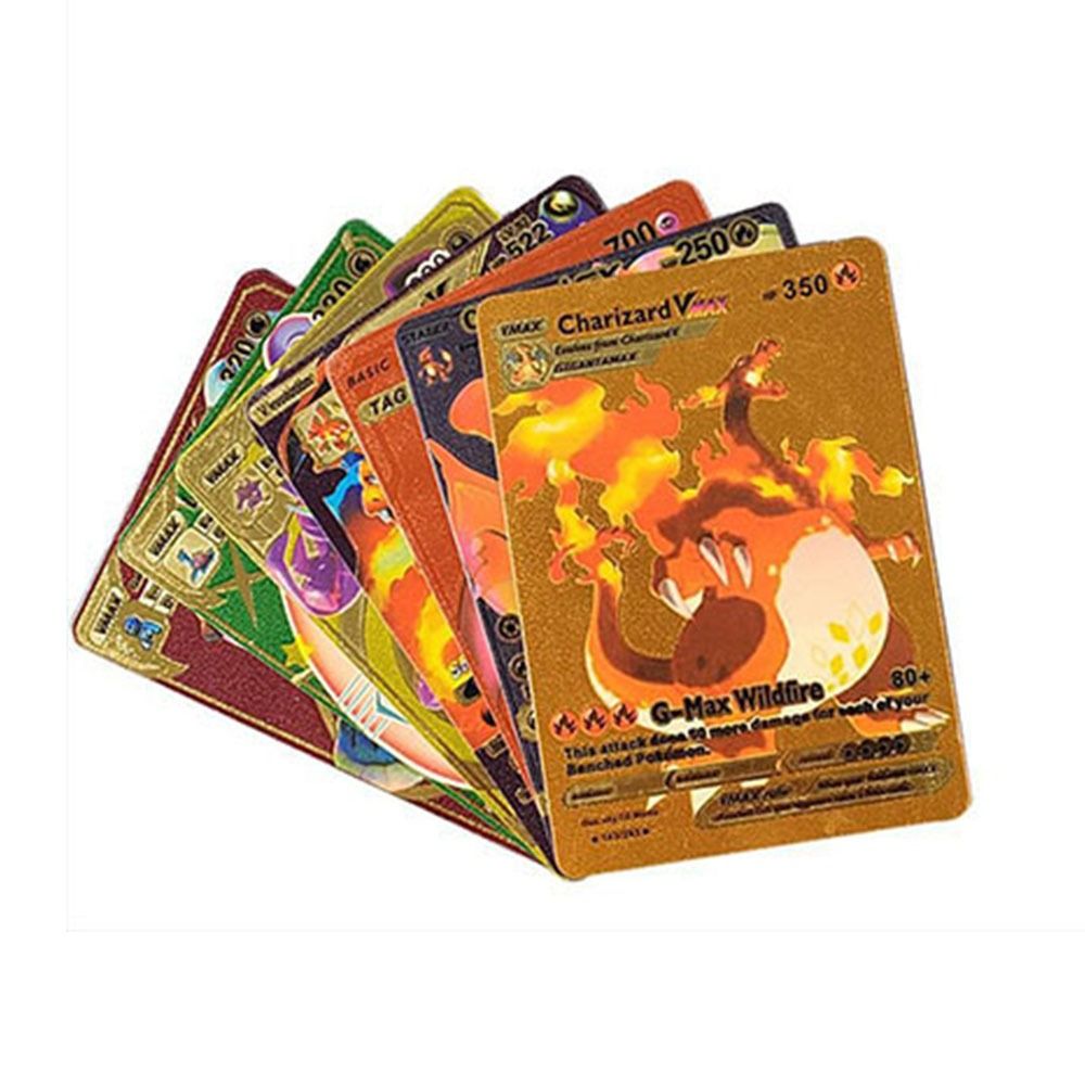 [ hỏa tốc hcm ] Bộ 55 Thẻ Pikachu đầy màu sắc bằng kim loại GX V Vmax pokemon Charizard