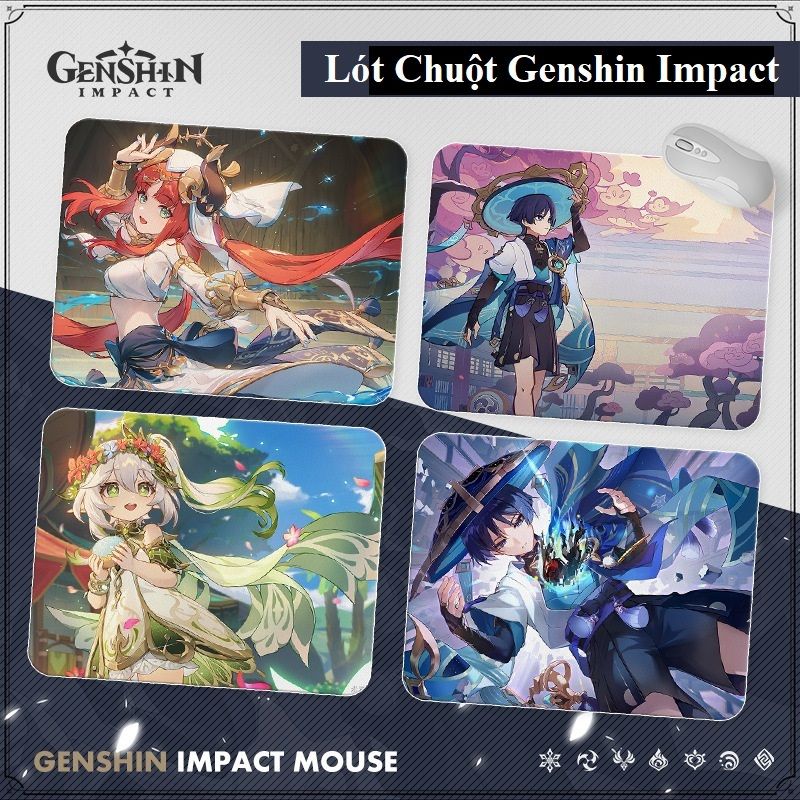 21x26 cm [ hỏa tốc hcm ][ Vũ Trí Ba ]Miếng Lót Chuột Genshin Impact Bàn Di Chuột Máy Tính Anime Kích Thước