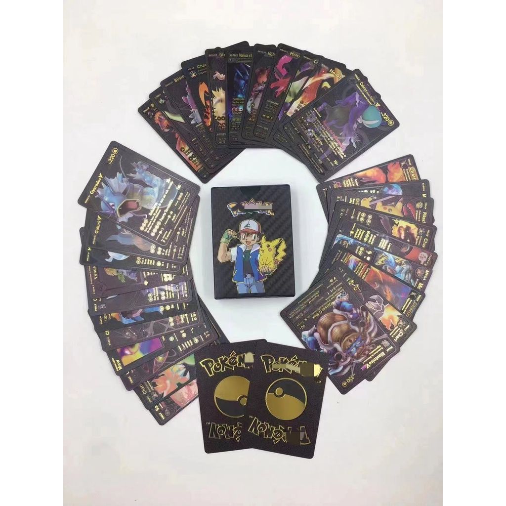 GIÁ KHÔ MÁU >22 mẫu [ hỏa tốc hcm ] VIDEO Bộ 165 55 110 Thẻ Bài Pokemon Kim Loại Màu Vàng GX