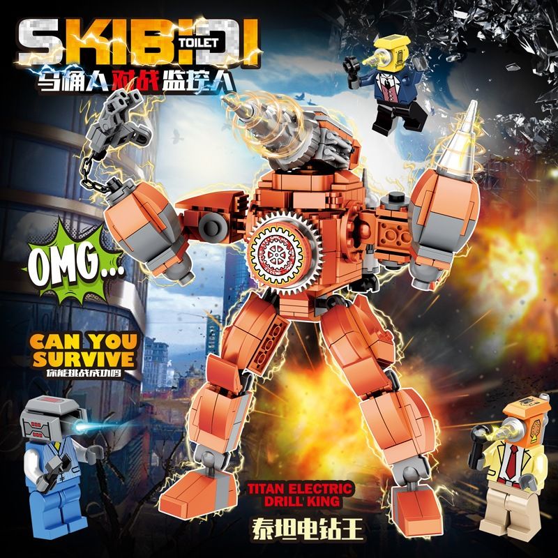 HỘP SIÊU TO >15 mẫu hỏa tốc Bộ đồ chơi 450+ xếp hình Skibidi Toilet mô hình lắp ráp CameraMan Titan