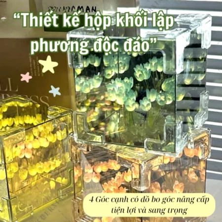 VIDEO [ ≥ 6 MẪU ][ Hỏa tốc HCM ] Đèn Hoa Tulip Tự Làm Hình Khối Rubik Biển Decor phòng Ngủ