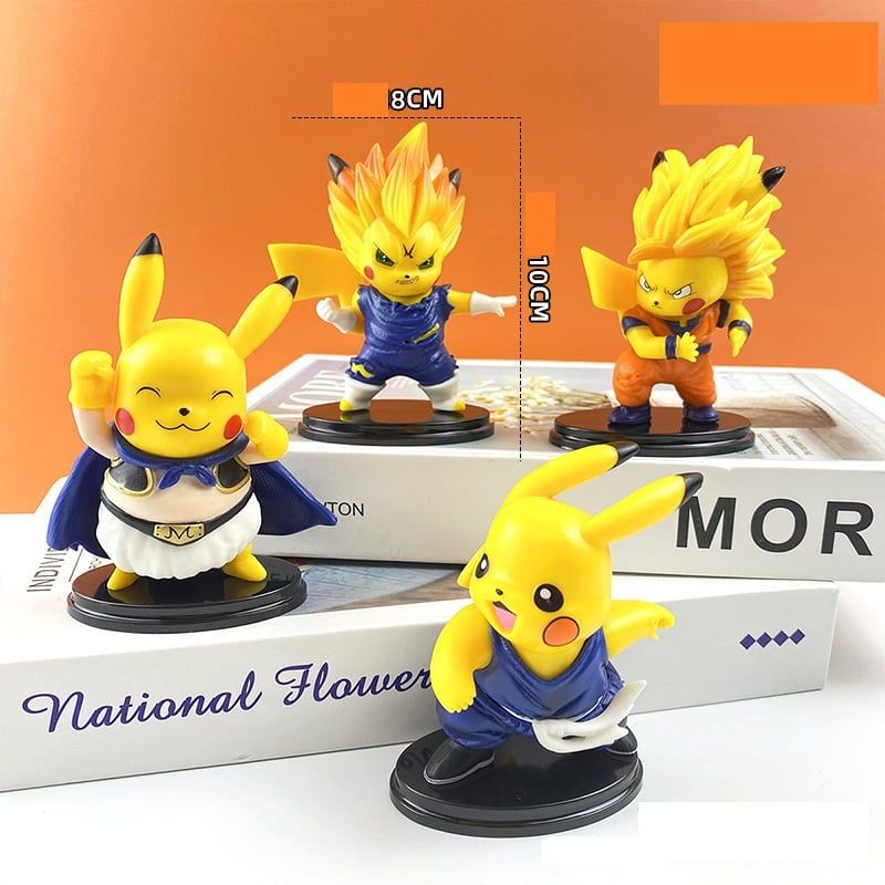 [ hỏa tốc hcm ][ Vũ Trí Ba ] Mô hình 4 Pikachu cosplay Dragon Ball Siêu Dễ Thương Cực Ngầu 9cm - Pokemon Dragon Ball