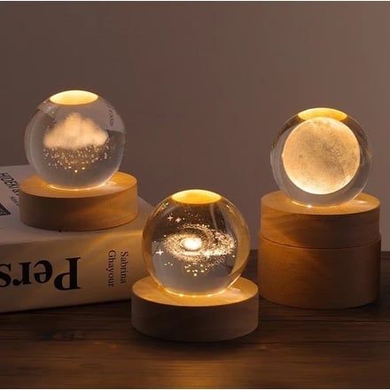 [60 mẫu] [Đế phát sáng + Quả Cầu] Đèn Ngủ 3D Quả Cầu Pha Lê Phát Sáng Nhiều Mẫu, Quà Tặng Sinh Nhật