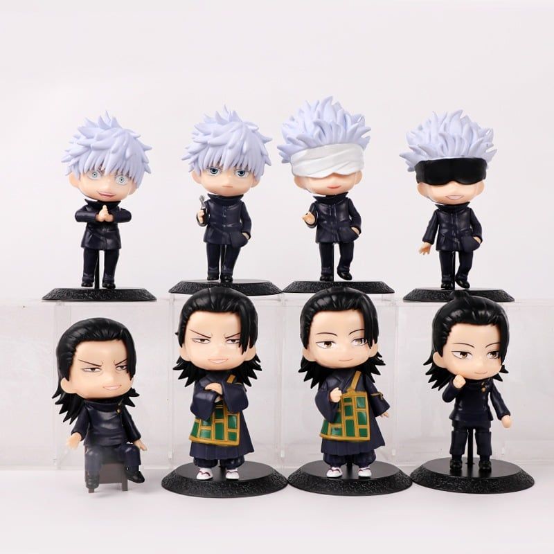 mua 3 tặng 1 [ hỏa tốc hcm ] bộ 12 Mô Hình gojo satoru yuta Jujutsu Kaisen Chú Thuật Hồi Chiến Chibi 12cm jjk