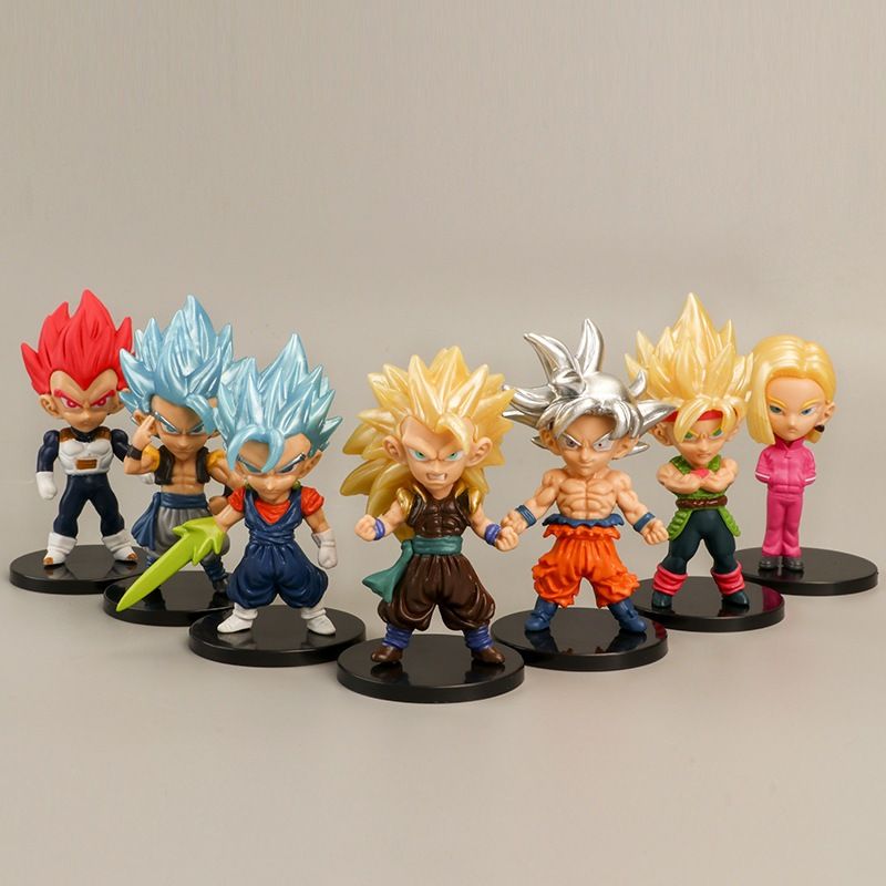 [ Vũ Trí Ba ] Mô hình nhân vật Chibi Goku Vegeta Bardock Gogeta Vegito Android 18 Goten Dragon Ball