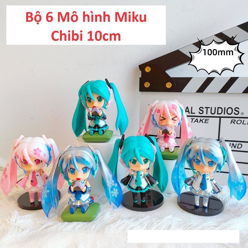 mua 5 tặng 1 [ hỏa tốc hcm ][ Vũ Trí Ba ] bộ 6 Mô Hình Hatsune Miku Đáng Yêu chibi 10cm anime waifu