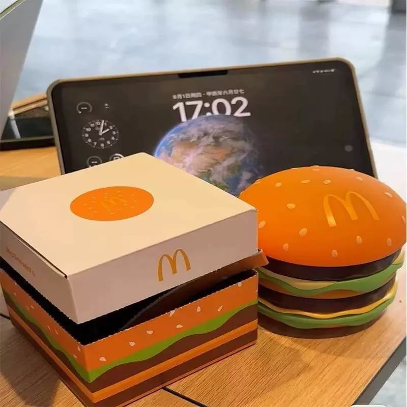 video [ Hỏa tốc HCM ][ Vũ Trí Ba ] Đèn LED Trang Trí Burger Đèn ngủ Kèm Âm Thanh Hamburger mcdonald
