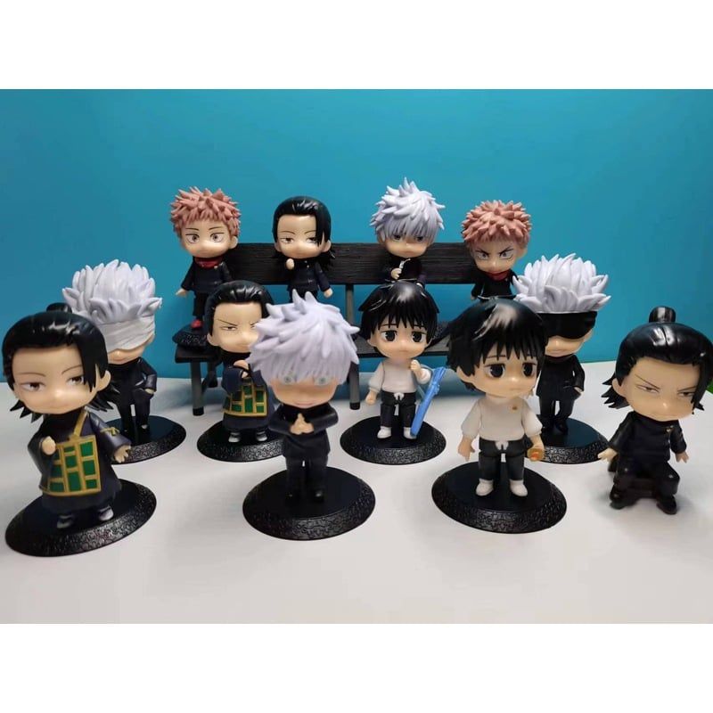 mua 3 tặng 1 [ hỏa tốc hcm ] bộ 12 Mô Hình gojo satoru yuta Jujutsu Kaisen Chú Thuật Hồi Chiến Chibi 12cm jjk