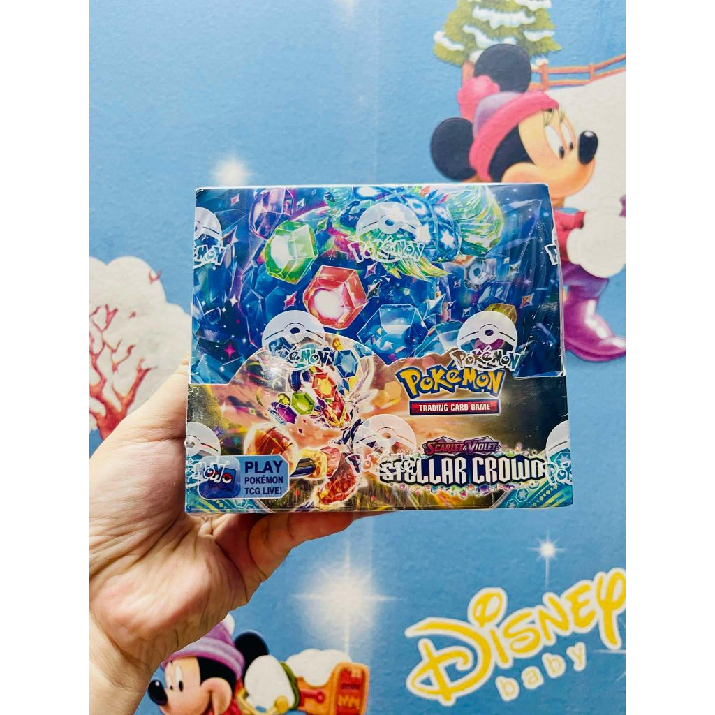 Tặng 10 THẺ NĂNG LƯỢNG [ hỏa tốc HCM ] Vũ Trí Ba Hộp 360 thẻ Pokemon stellar crown Cao Cấp Siêu Đẹp