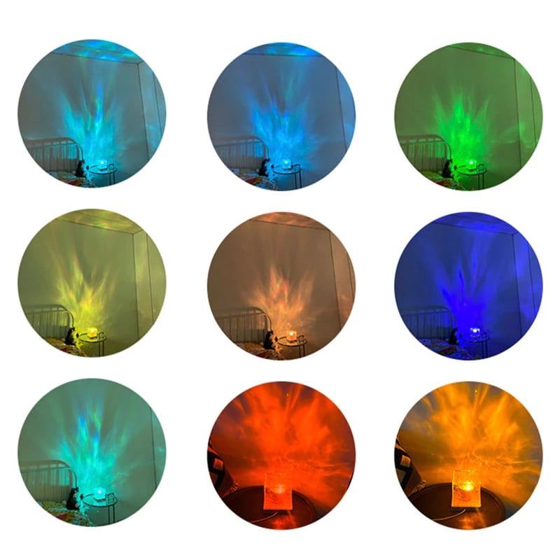 CÓ VIDEO [ Hỏa tốc HCM ] Đèn vuông Ngủ Kiểu Ngọn Lửa Xoay Được Sáng Tạo Cạnh Giường Phòng Ngủ