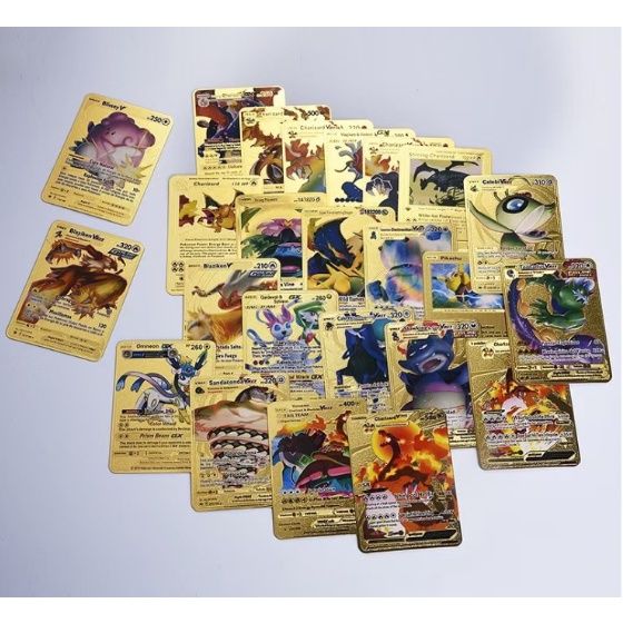 GIÁ KHÔ MÁU >22 mẫu [ hỏa tốc hcm ] VIDEO Bộ 165 55 110 Thẻ Bài Pokemon Kim Loại Màu Vàng GX