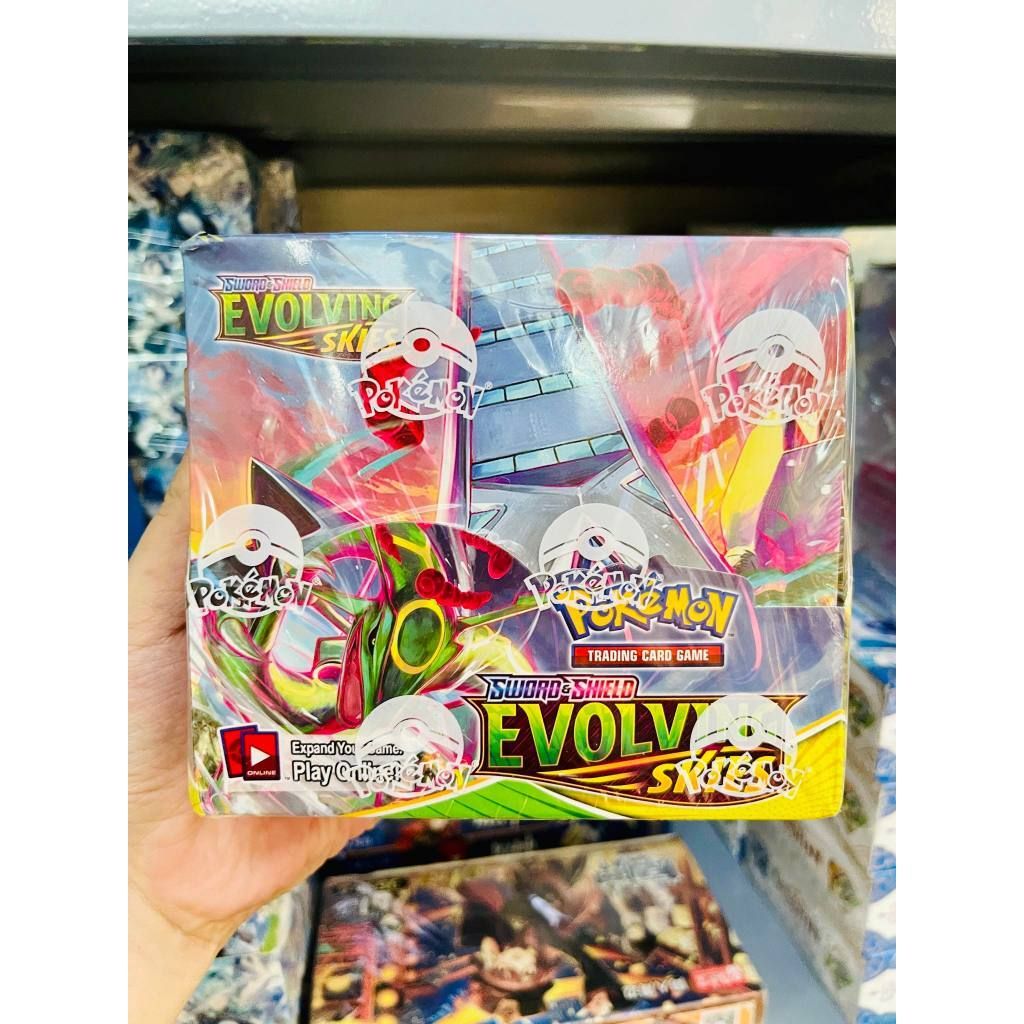 Tặng 10 THẺ NĂNG LƯỢNG [ hỏa tốc ] Vũ Trí Ba Hộp 360 thẻ Pokemon Evol Skies Cao Cấp Siêu Đẹp