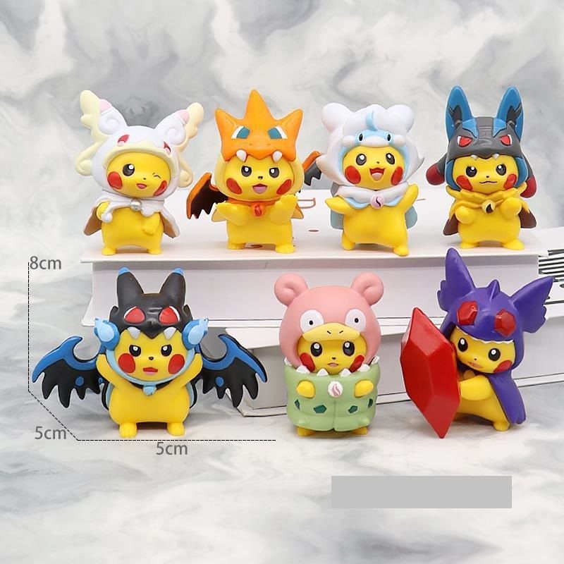 mua 3 tặng 1 [ hỏa tốc hcm ] Vũ Trí Ba Mô hình 7 Pikachu cosplay rông lửa lucario dễ thương pokemon