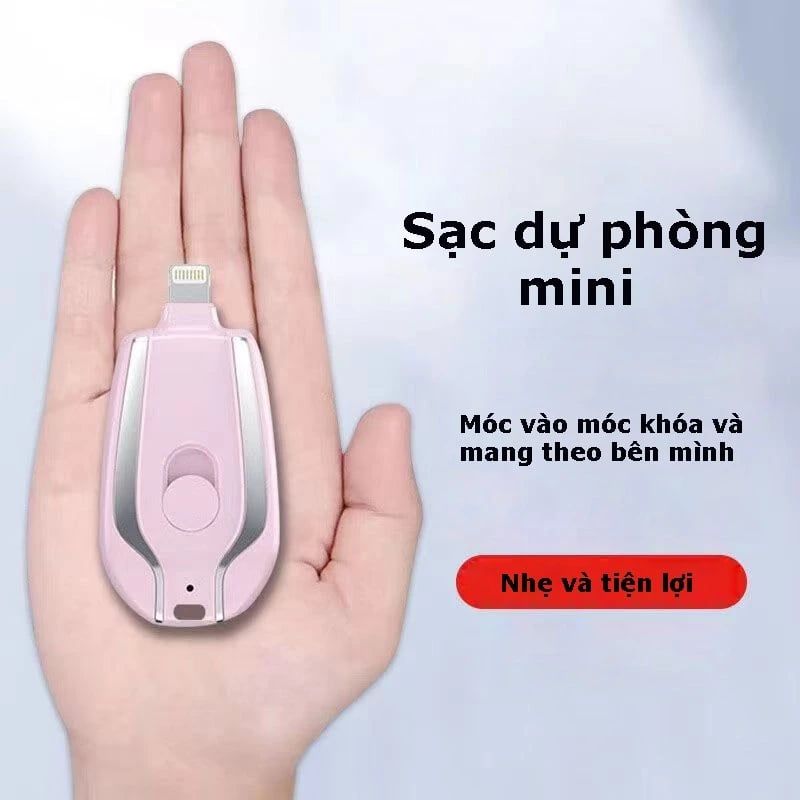 Dành Cho Dòng Iphone [ Hỏa tốc HCM ] Sạc Dự Phòng 1500mAh Móc Khóa Cho Điện Thoại Thông Minh