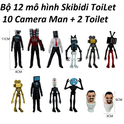 có video [ hỏa tốc hcm ][ Vũ Trí Ba ] Combo bộ 12 mô hình Skibidi Toilet , Camera men , TV men
