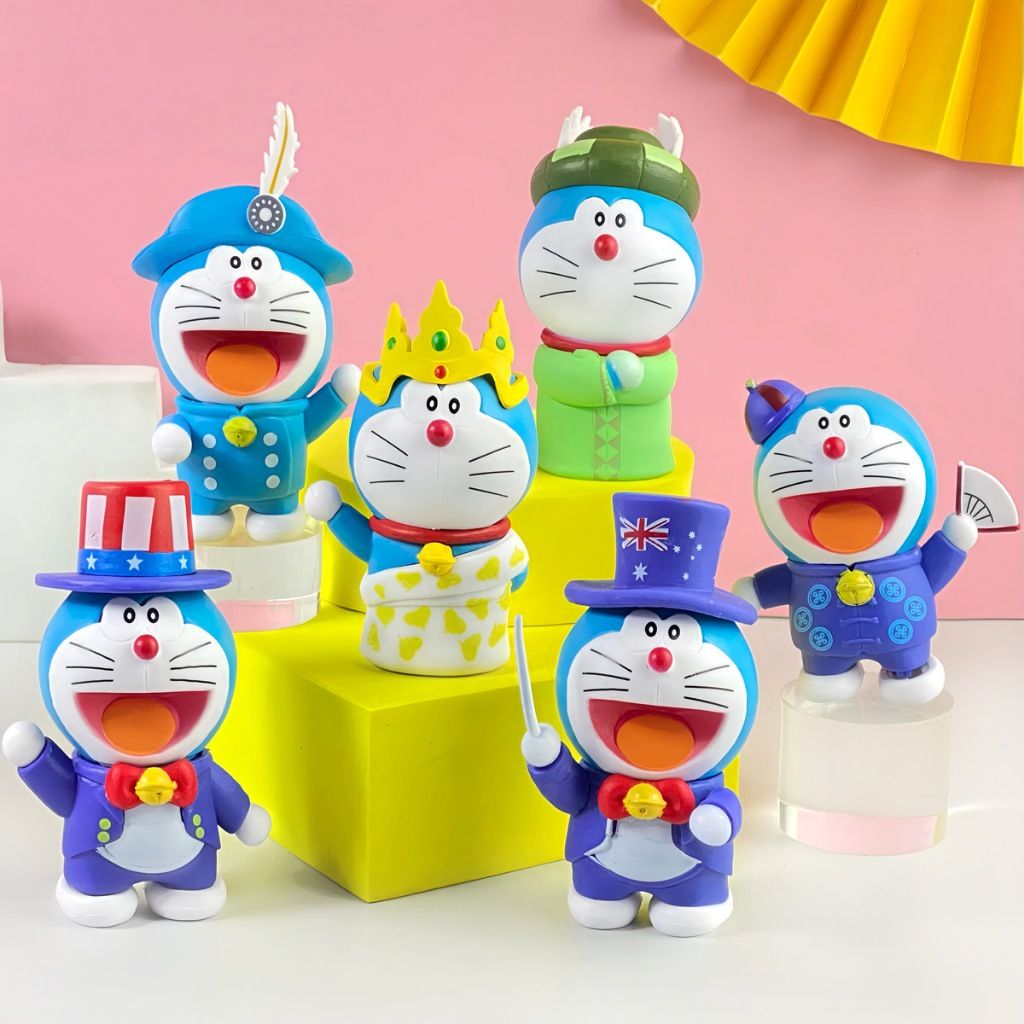 CÓ VIDEO mua 5 tặng 1 [ hỏa tốc HCM ] Bộ 6 Mô hình doremon DORAEMON trang phục QUỐC GIA cực đẹp và dễ thương