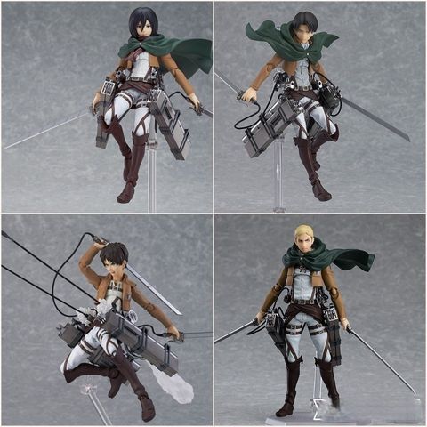 16cm Khớp FULLBOX [ Hỏa tốc HCM ][ Vũ Trí Ba ] Mô hình figma Attack on Titan Eren Levi Mikasa Erwin
