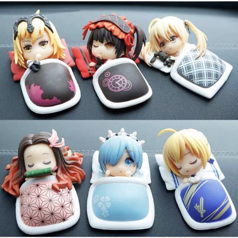 [ Vũ Trí Ba ] Mô hình nhân vật Anime Nezuko, Sora, Rem, Saber, Kurumi Tư Thế Nằm Ngủ