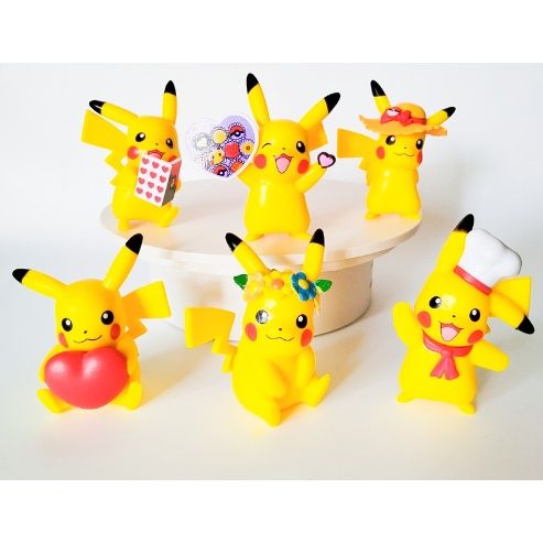 video [ hỏa tốc hcm ] Mô hình 6 nhân vật Pikachu Charmander Psyduck rùa nước ếch kì diệu - Pokemon