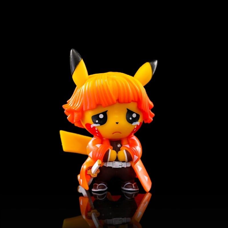 có video [ hỏa tốc hcm ][ vũ trí ba ] Mô hình 4 Pikachu cosplay Tanjiro Nezuko Zenitshu Inosuke Kimetsu No Yaiba pokemon