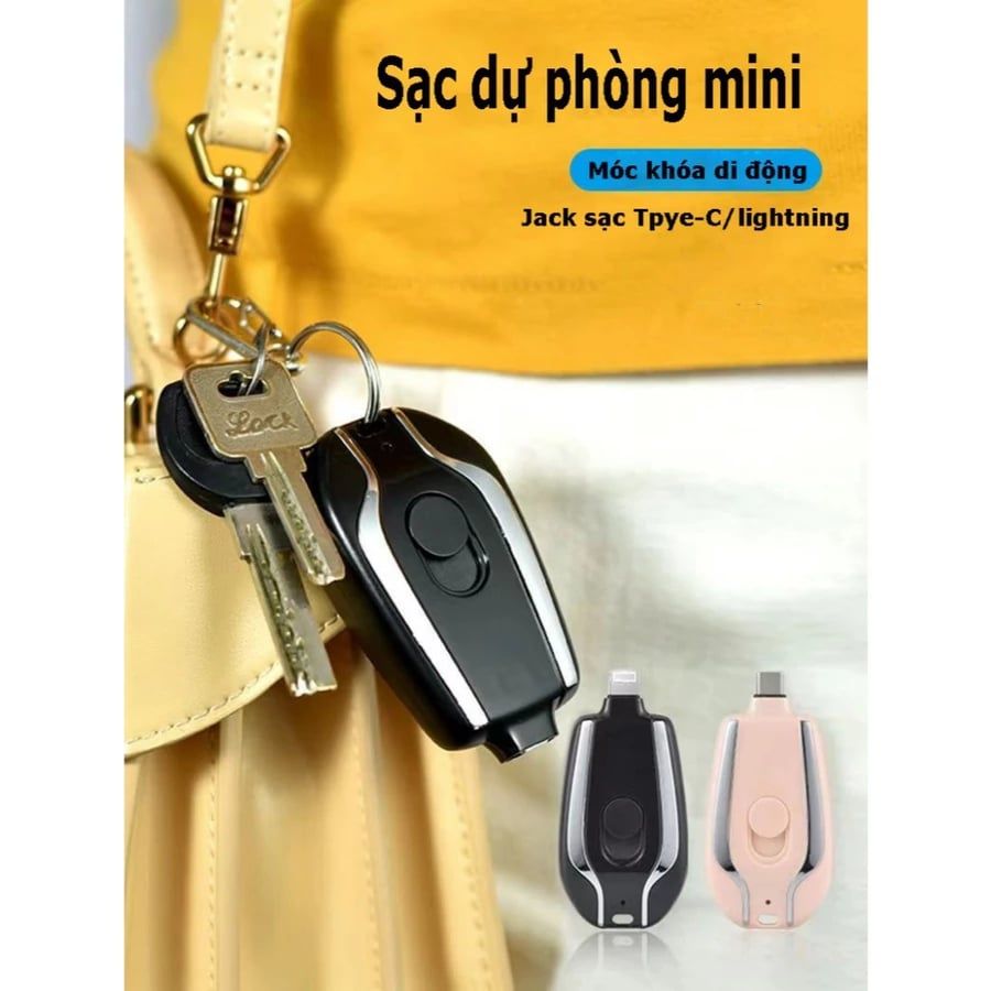 Dành Cho Dòng Iphone [ Hỏa tốc HCM ] Sạc Dự Phòng 1500mAh Móc Khóa Cho Điện Thoại Thông Minh