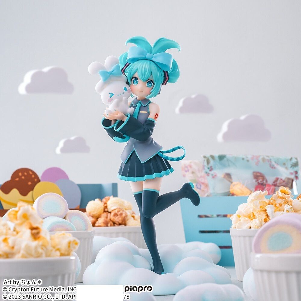 15cm [ hỏa tốc hcm ][ Vũ Trí Ba ] Mô Hình nhân vật Hatsune Miku Cinnamoroll ngồi
