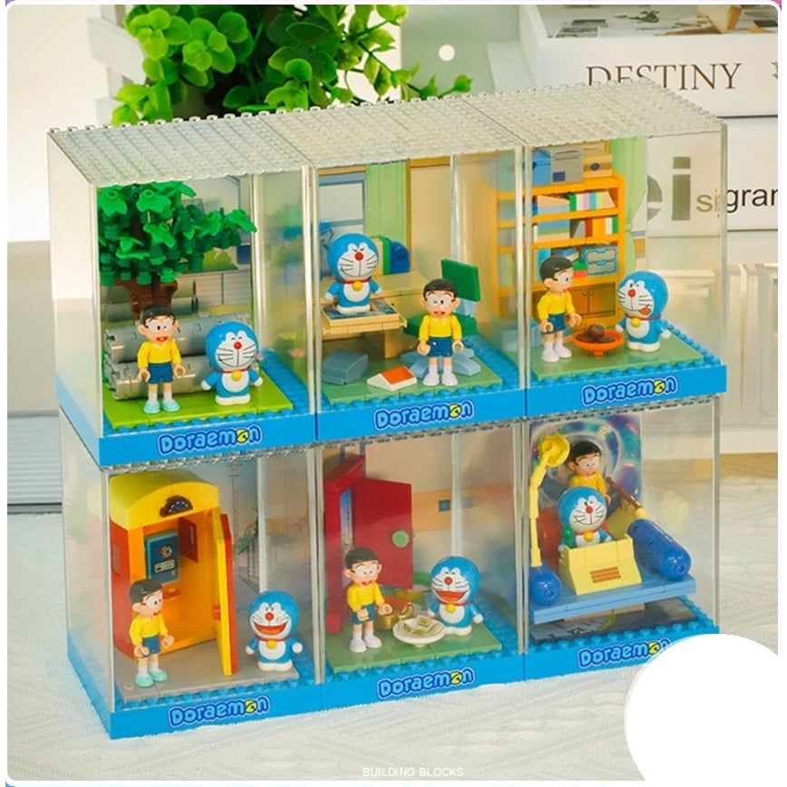 chính hãng CÓ VIDEO Hỏa tốc HCM doremon Set 6 tiểu cảnh Doraemon Nobita lắp ghép nano brick Balody