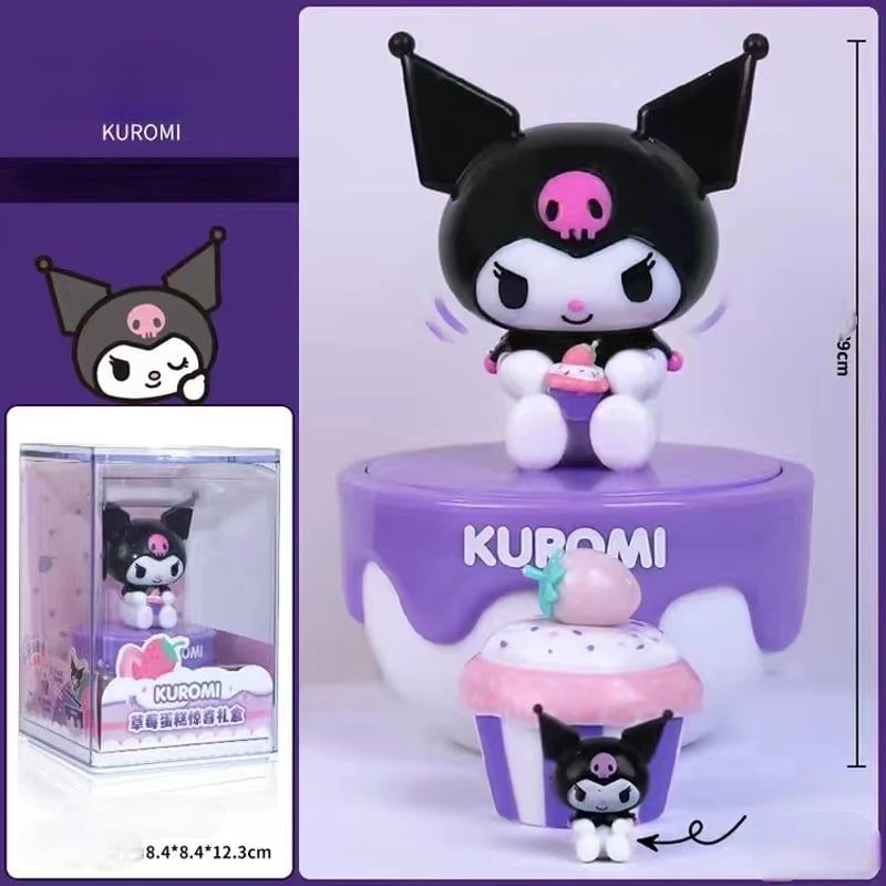 chính hãng [ Hỏa tốc HCM ] Hộp mica mô hình Acrylic Figure kuromi hello kitty Hộp Quà Bánh Dâu Tây