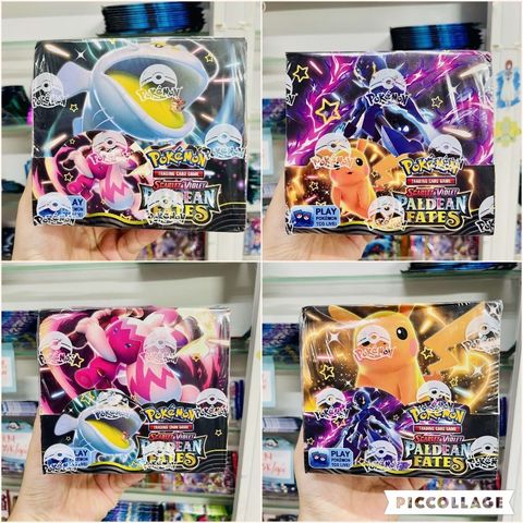 Tặng 10 THẺ NĂNG LƯỢNG [ hỏa tốc HCM ] Hộp 360 Thẻ Paldean Fates Vũ Trí Ba Bộ Bài Pokemon Cao Cấp