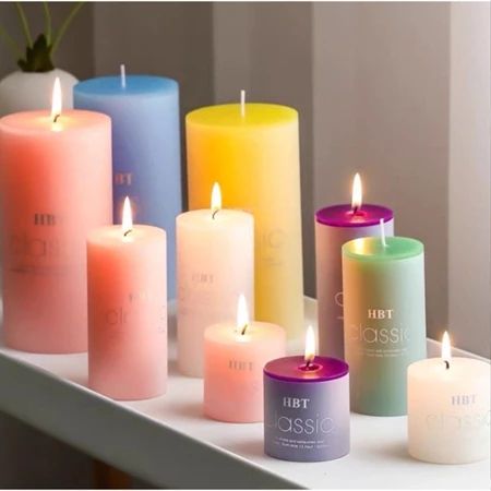 CÓ VIDEO [ Hỏa tốc HCM ] Nến Thơm Mùi Hoa Nhài Vani Oải Hương Nến Trụ Tròn Decor Châu Âu Không Khói