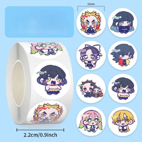 [ Hỏa tốc HCM ] Cuộn 500 sticker hình dán 2.5cm Anime Manga Kimetsu no Yaiba dễ thương trang trí mũ bảo hiểm, laptop, sổ