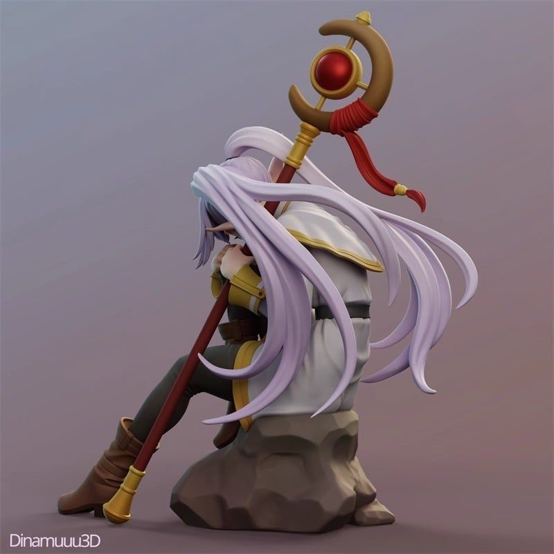 15cm [ Vũ Trí Ba ][ hỏa tốc hcm ] Mô hình nhân vật Sousou no Frieren - Frieren ôm gậy