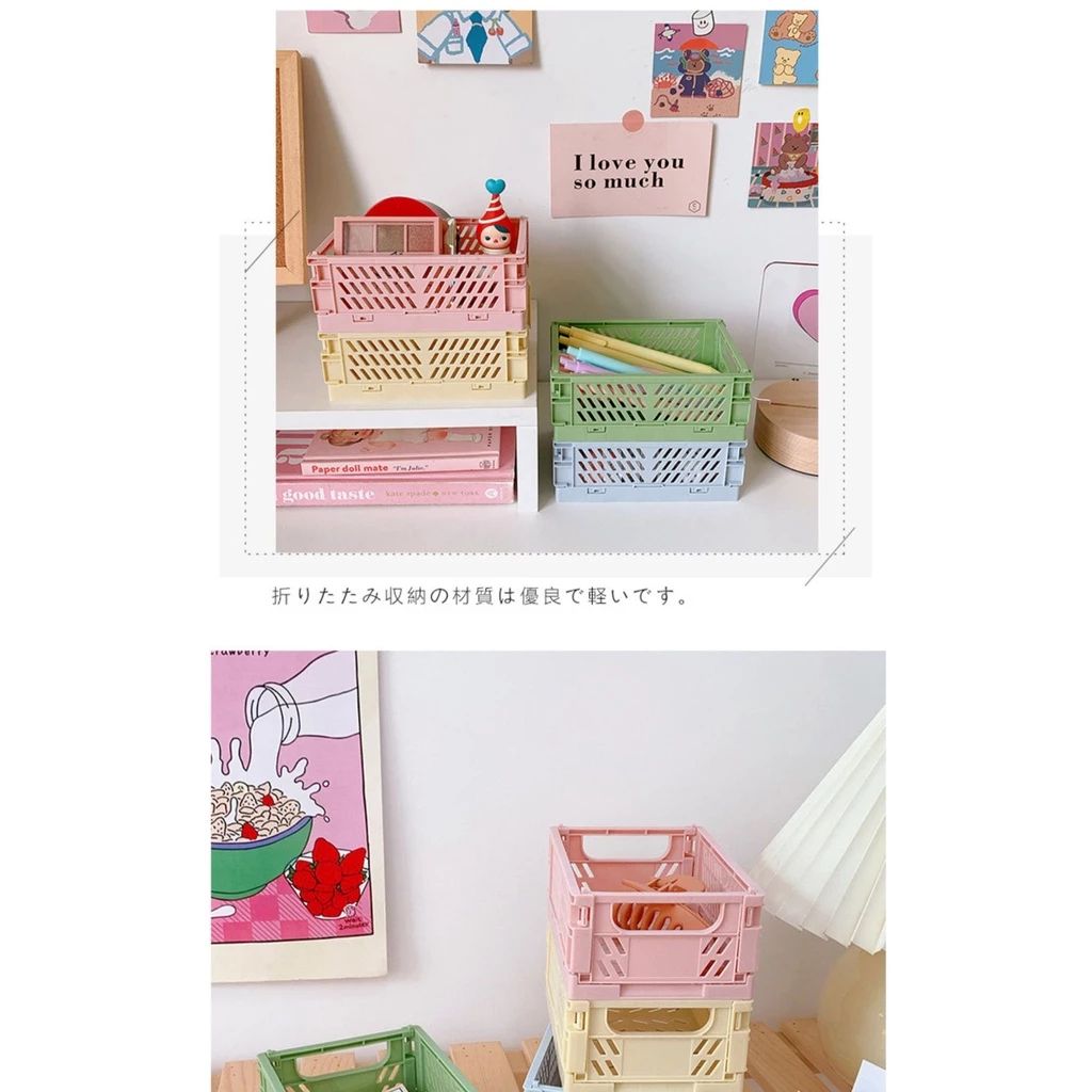 có Size Siêu To [ Hỏa tốc HCM ] Giỏ Nhựa Gấp Gọn Rổ Đựng Đồ Dùng Đa Năng Để Bàn Khay Nhựa Trang Trí