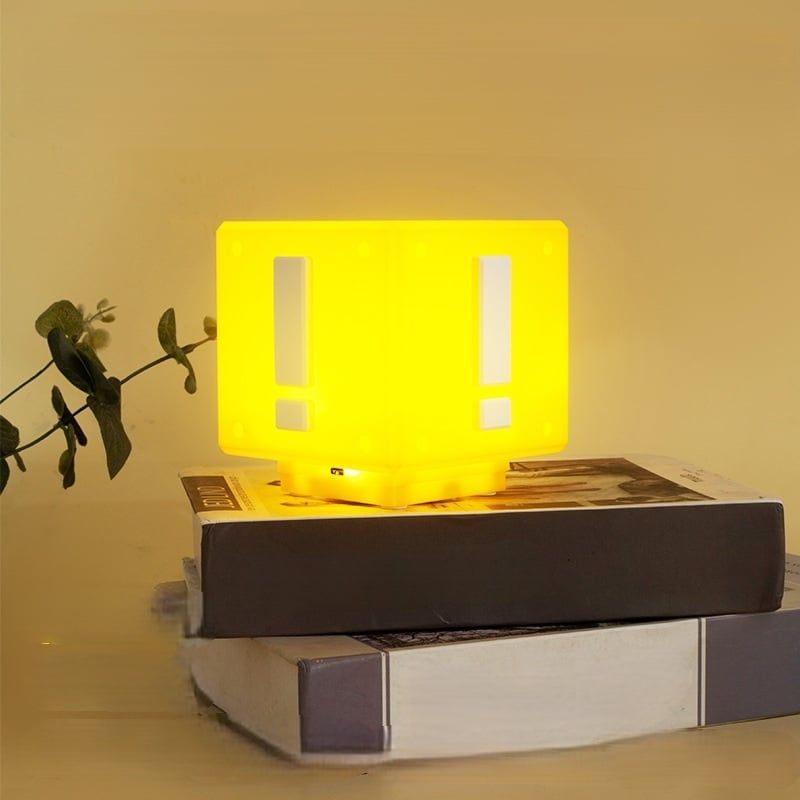 video [ Hỏa tốc HCM ][ Vũ Trí Ba ] Đèn LED Trang Trí Bàn Khối Gạch Mario Question Block Kèm Âm Thanh