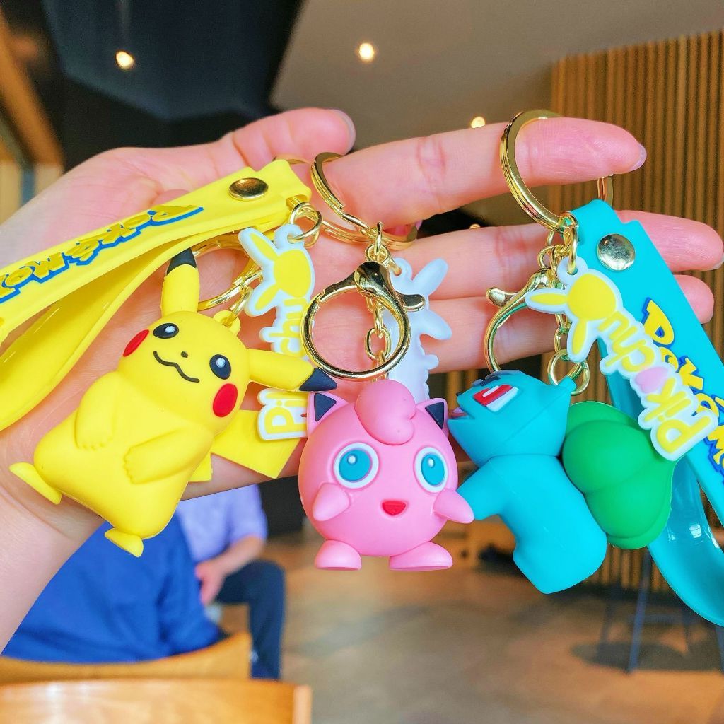 >16 mẫu mua 5 tặng 1 CÓ VIDEO [ Vũ Trí Ba ] Móc khoá Pokemon xịn sò dễ thương Pikachu Charmander Squirtle ếch kì diệu