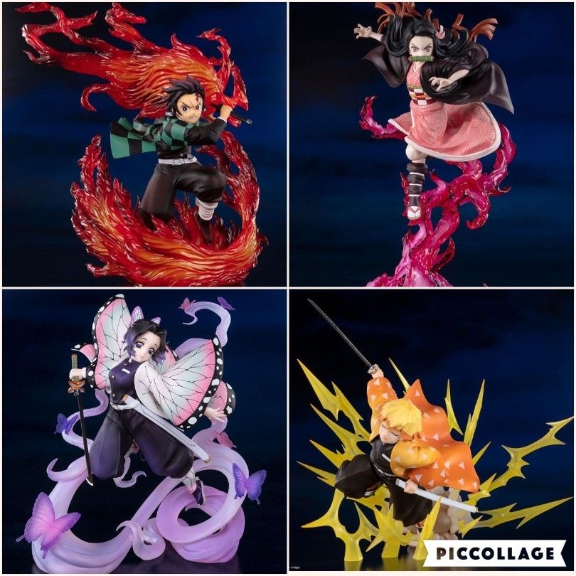 25cm FULLBOX TO [ hỏa tốc ][ Vũ Trí Ba ] Mô hình Tanjiro hơi thở của lửa Nezuko Kimetsu no Yaiba