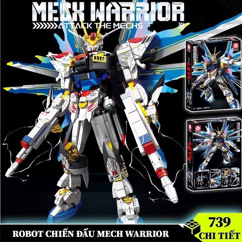 >15 mẫu [ hỏa tốc hcm Vũ Trí Ba ] Đồ chơi lắp ráp Robot Mech Warrior hơn 739 chi tiết Bằng nhựa ABS