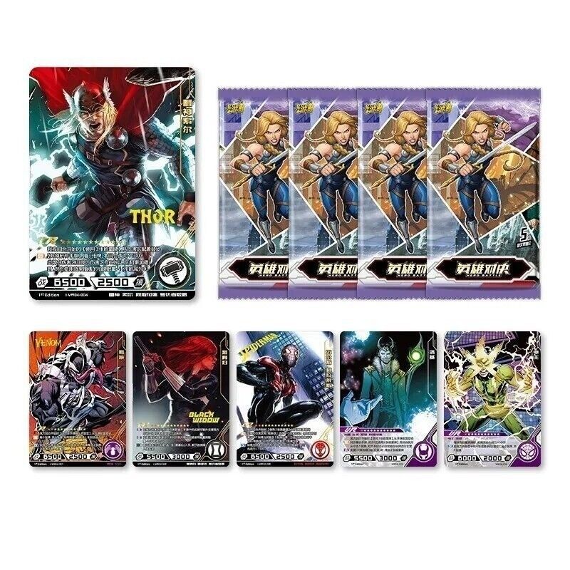 chính hãng kayou [ Vũ Trí Ba ] Set 5 ảnh thẻ spider ironman Marvel avenger spider man thor iron