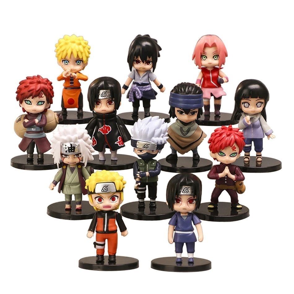 VIDEO Mua 5 tặng 1 [ hỏa tốc hcm ] Mô hình 12 nhân vật Naruto Kakashi Sasuke Itachi Gaara Sakura 8cm