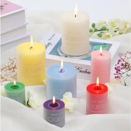 CÓ VIDEO [ Hỏa tốc HCM ] Nến Thơm Mùi Hoa Nhài Vani Oải Hương Nến Trụ Tròn Decor Châu Âu Không Khói