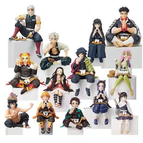 [ hỏa tốc hcm ][ Vũ Trí Ba ] Mô hình ngồi ăn cơm Tanjiro, Nezuko Inosuke, Shinobu Kimetsu no Yaiba