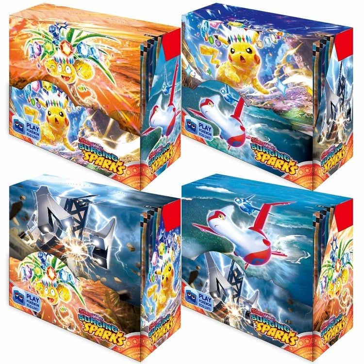Tặng 10 THẺ NĂNG LƯỢNG [ hỏa tốc HCM ] Vũ Trí Ba Hộp 360 thẻ Pokemon Surging Sparks Cao Cấp Siêu Đẹp