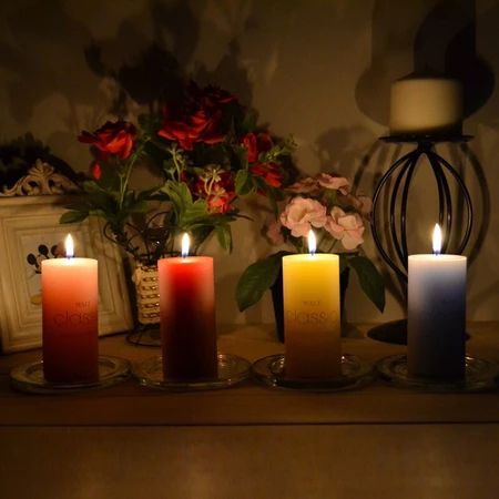 CÓ VIDEO [ Hỏa tốc HCM ] Nến Thơm Mùi Hoa Nhài Vani Oải Hương Nến Trụ Tròn Decor Châu Âu Không Khói