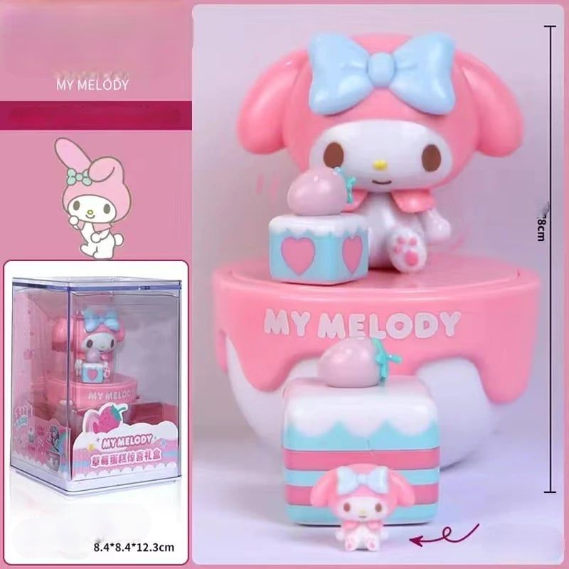 chính hãng [ Hỏa tốc HCM ] Hộp mica mô hình Acrylic Figure kuromi hello kitty Hộp Quà Bánh Dâu Tây
