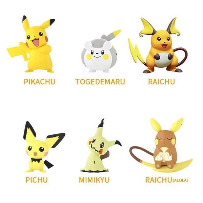 video [ hỏa tốc hcm ] Mô hình 6 nhân vật Pikachu Charmander Psyduck rùa nước ếch kì diệu - Pokemon